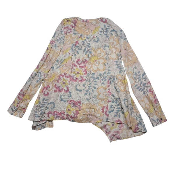 Anthropologie Maeve Laiken Top Women's 6 Popover Pastel Colorful Floral Flowy - Picture 2 of 10
